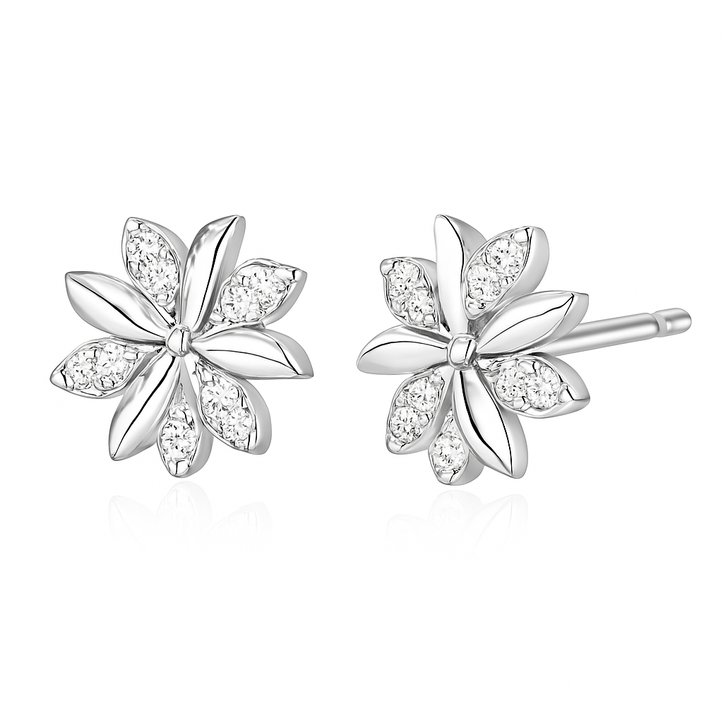 Silver Bloom Whisper Studs