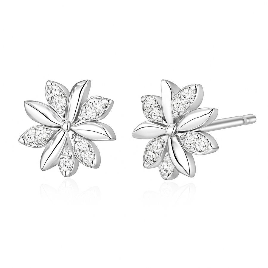Silver Bloom Whisper Studs